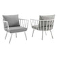Modway Riverside Outdoor Patio Aluminum Armchair Set of 2 FredCo