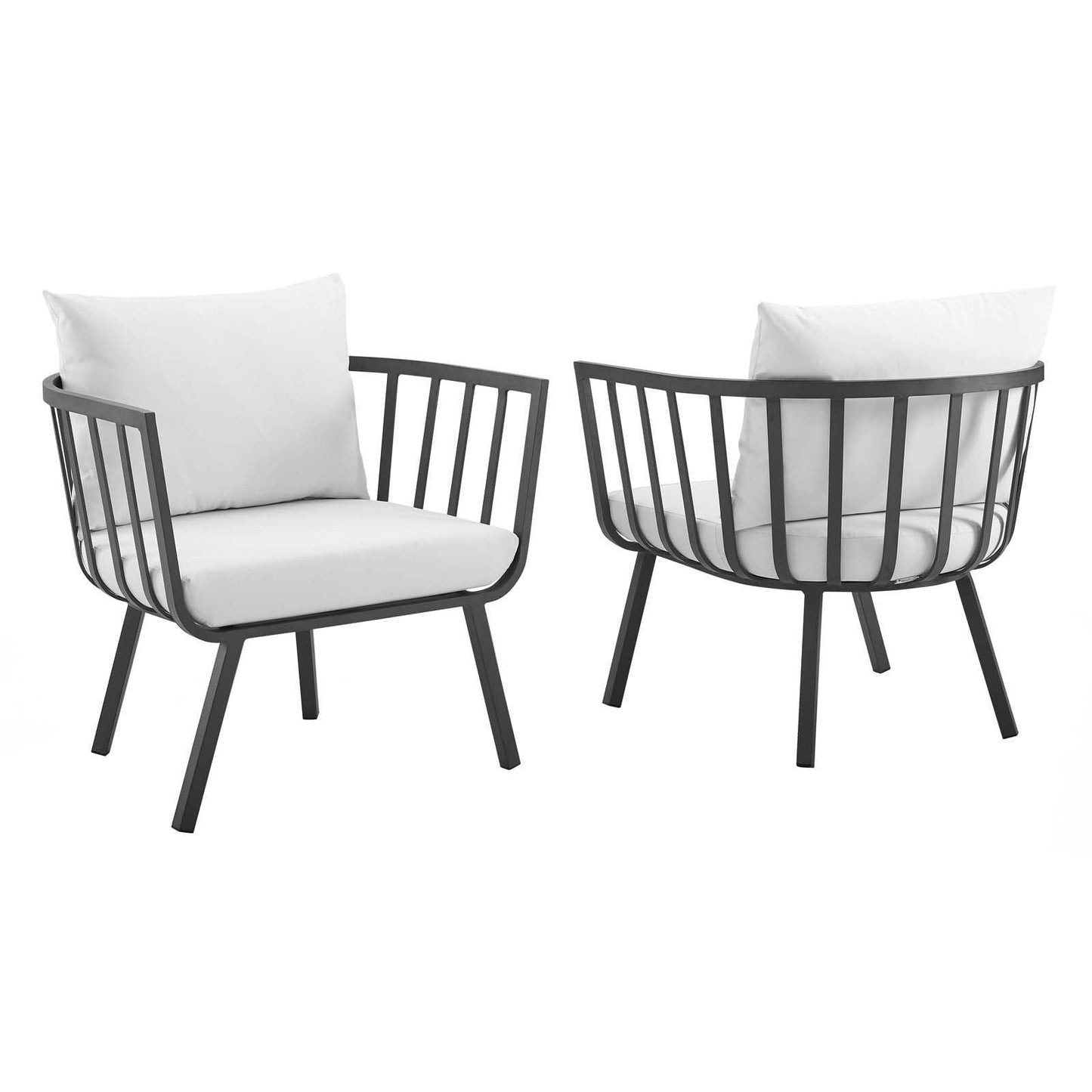 Modway Riverside Outdoor Patio Aluminum Armchair Set of 2 FredCo