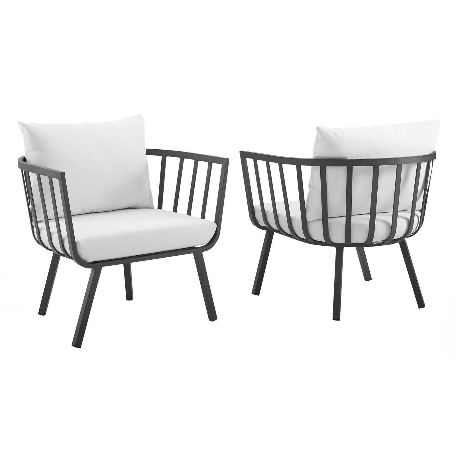Modway Riverside Outdoor Patio Aluminum Armchair Set of 2 FredCo