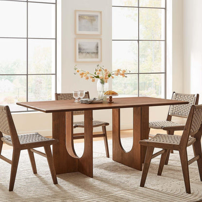 Modway Rivian Rectangular 70" Wood Dining Table Solid Mango Wood FredCo