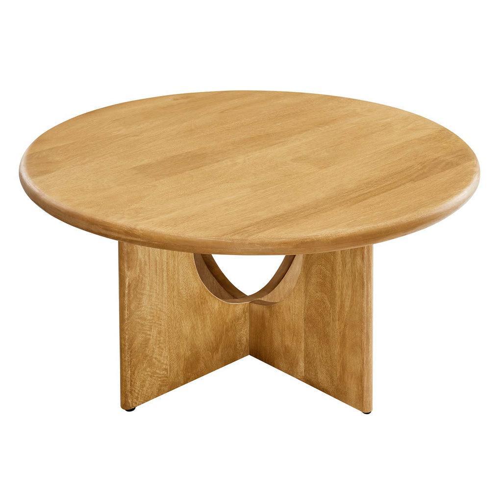 Modway Rivian Round 34" Coffee Table Solid Mango Wood FredCo