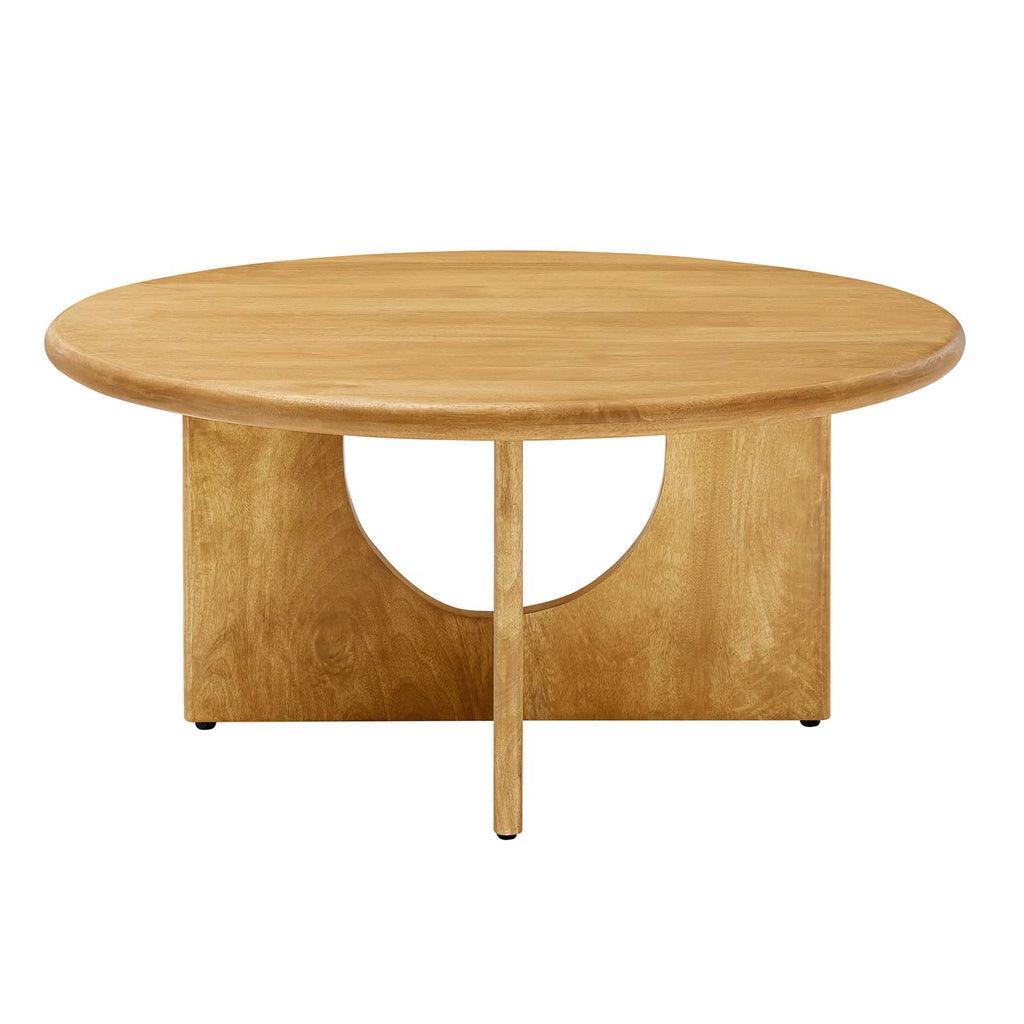 Modway Rivian Round 34" Coffee Table Solid Mango Wood FredCo