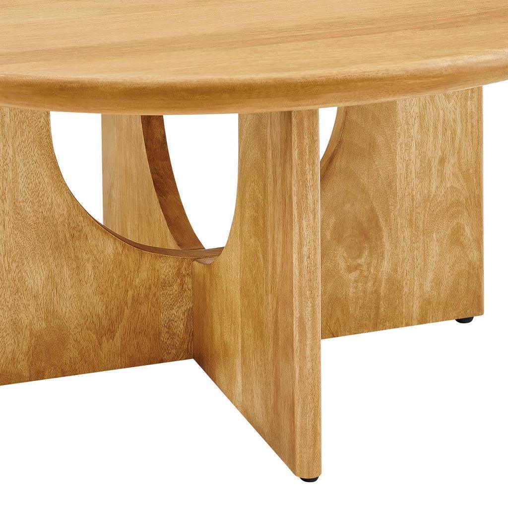 Modway Rivian Round 34" Coffee Table Solid Mango Wood FredCo
