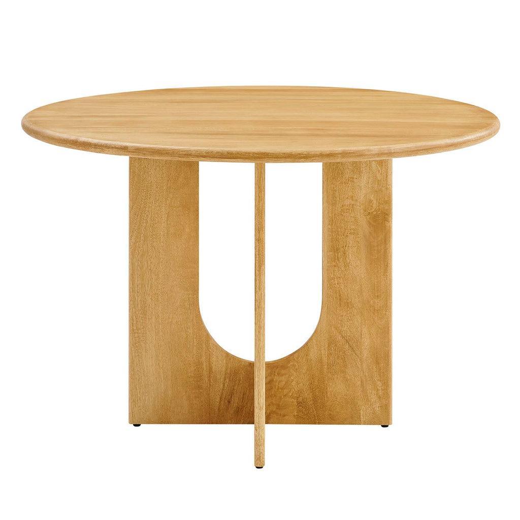 Modway Rivian Round 48" Wood Dining Table Solid Mango FredCo