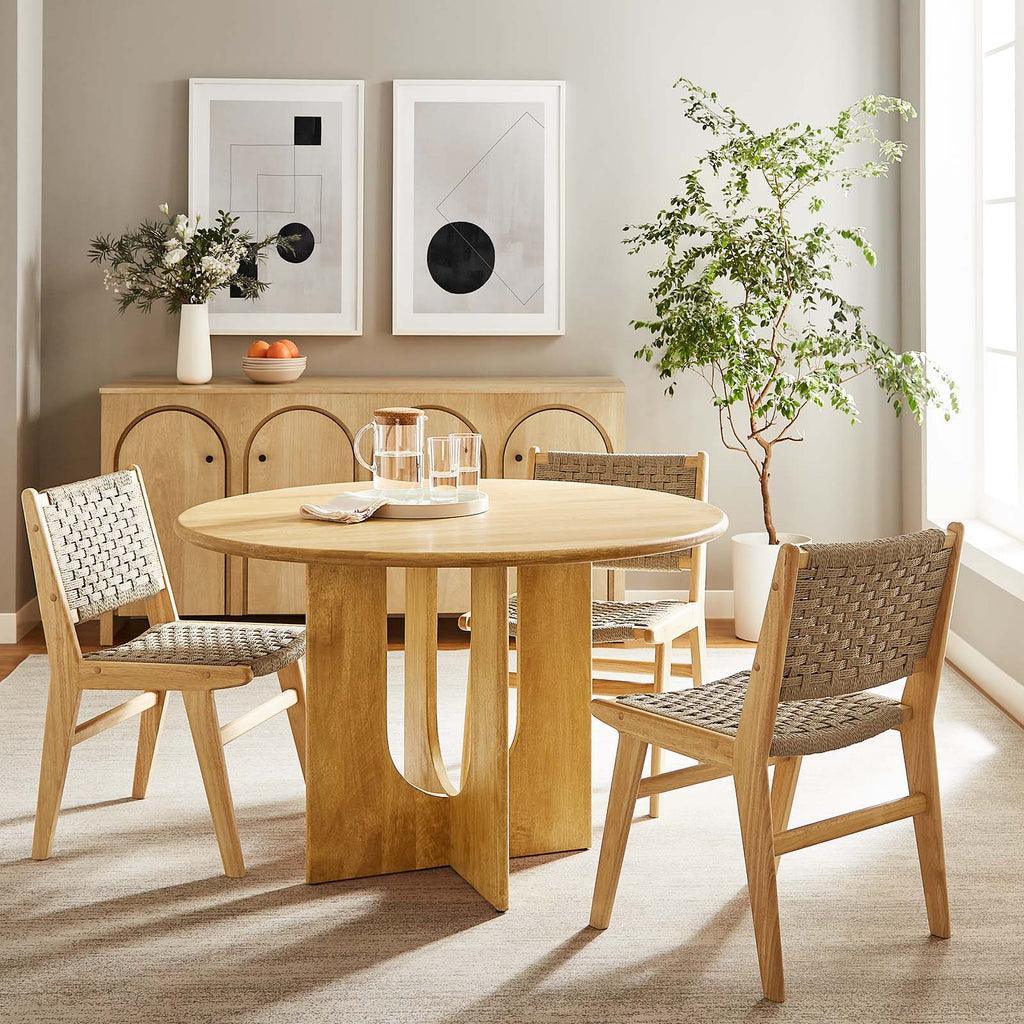 Modway Rivian Round 48" Wood Dining Table Solid Mango FredCo
