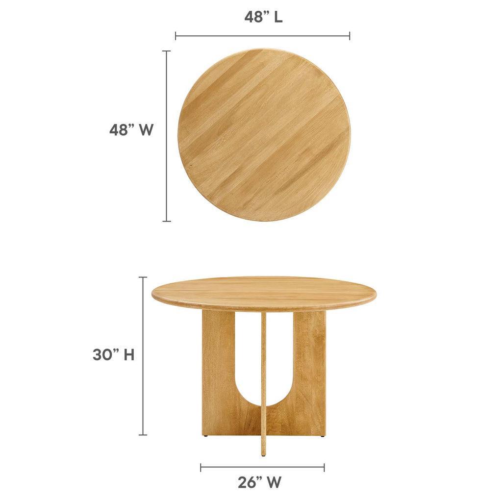 Modway Rivian Round 48" Wood Dining Table Solid Mango FredCo