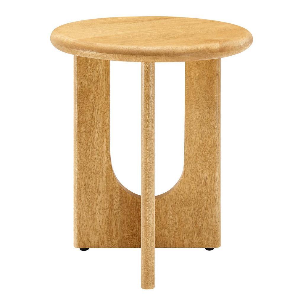 Modway Rivian Round Side Table Solid Mango Wood FredCo