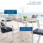 Modway Roanoke 73" Outdoor Patio Aluminum Dining Table FredCo