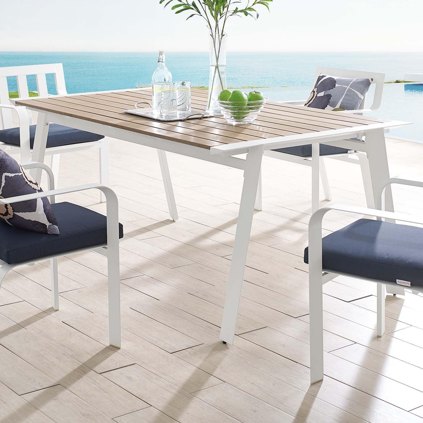 Modway Roanoke 73" Outdoor Patio Aluminum Dining Table FredCo