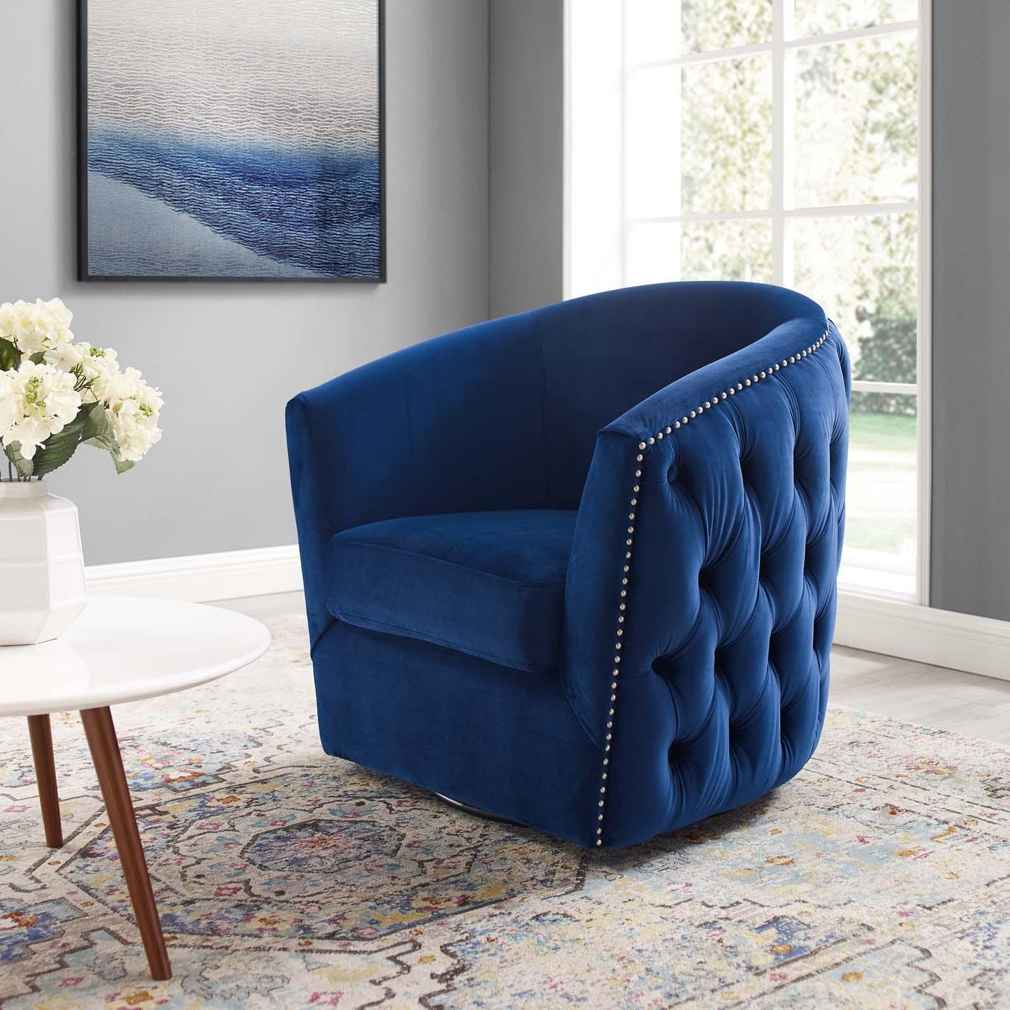 Modway Rogue Swivel Performance Velvet Armchair FredCo
