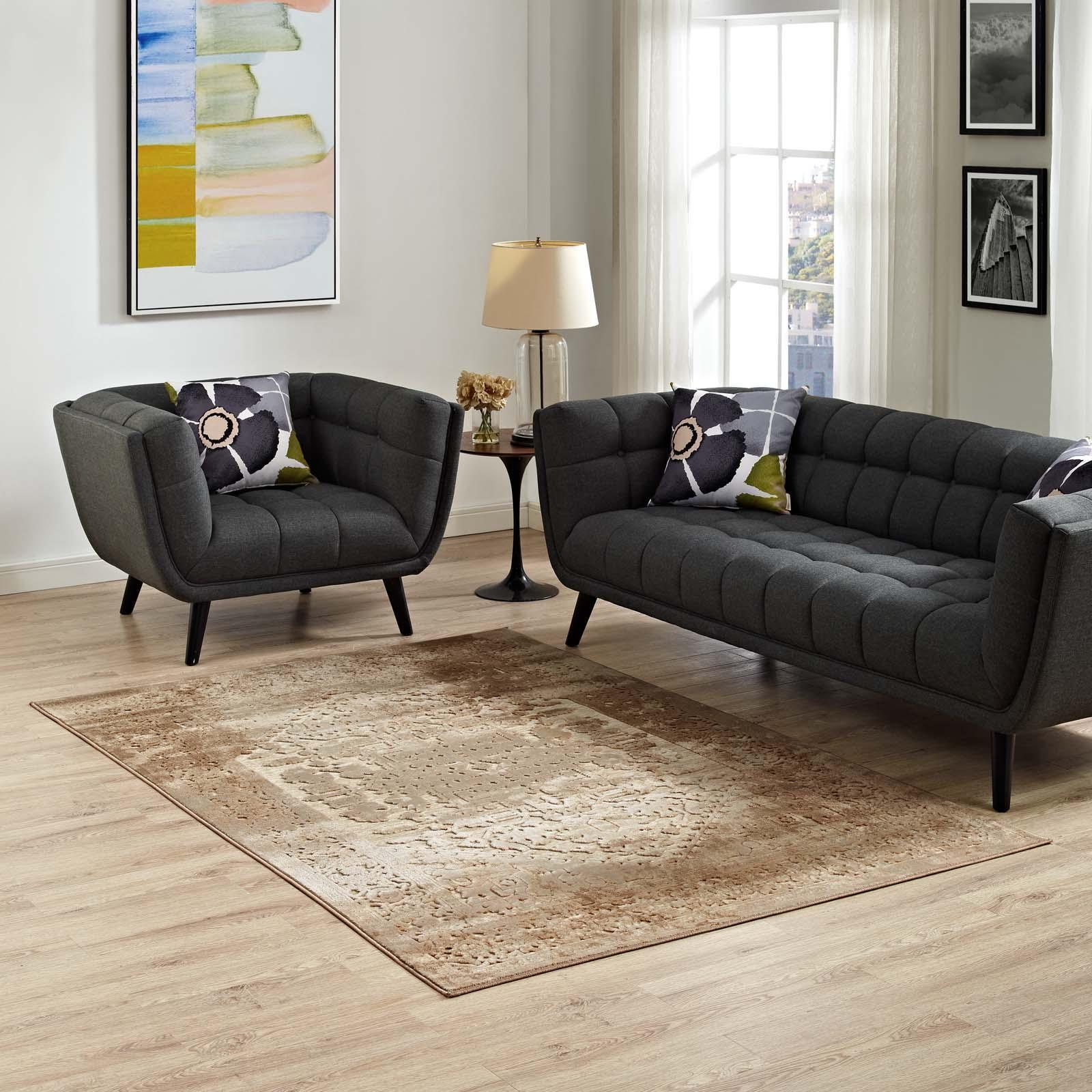 Modway Rosina Distressed Persian Medallion Area Rug FredCo