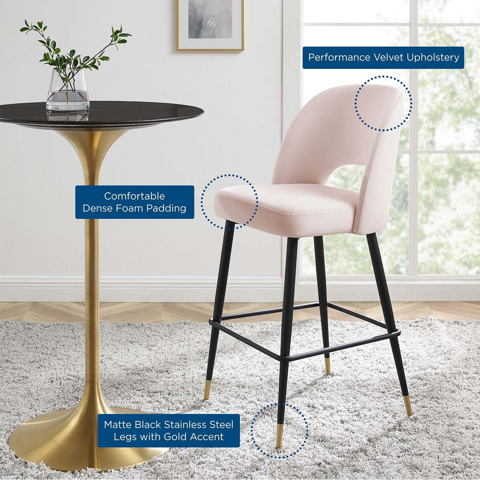 Modway Rouse Performance Velvet Bar Stool FredCo