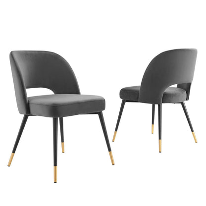 Modway Rouse Performance Velvet Dining Side Chairs - Set of 2 FredCo
