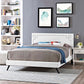 Modway Ruthie Queen Vinyl Platform Bed with Round Splayed Legs FredCo