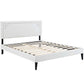 Modway Ruthie Queen Vinyl Platform Bed with Squared Tapered Legs FredCo