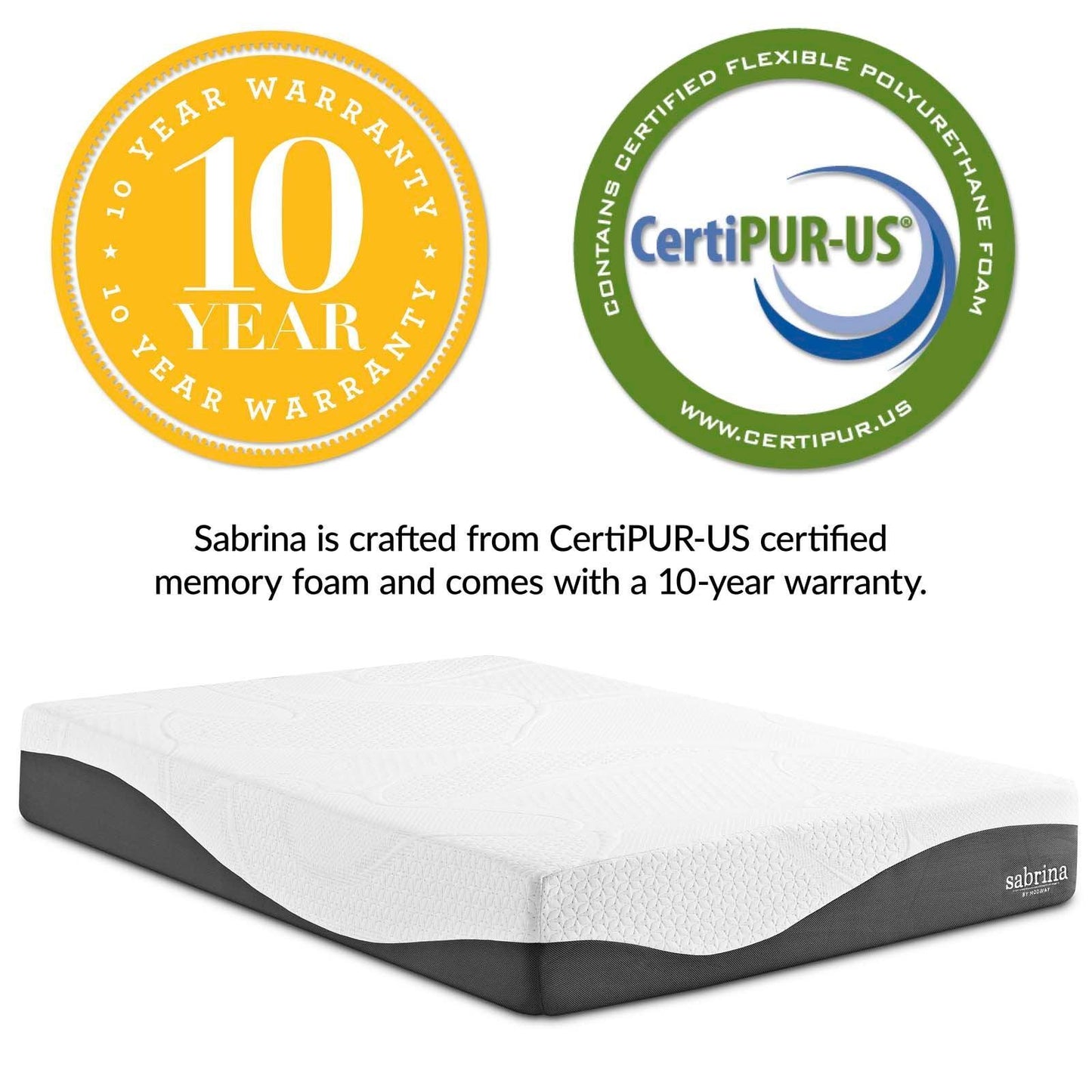 Modway Sabrina 12" Queen Memory Foam Mattress FredCo