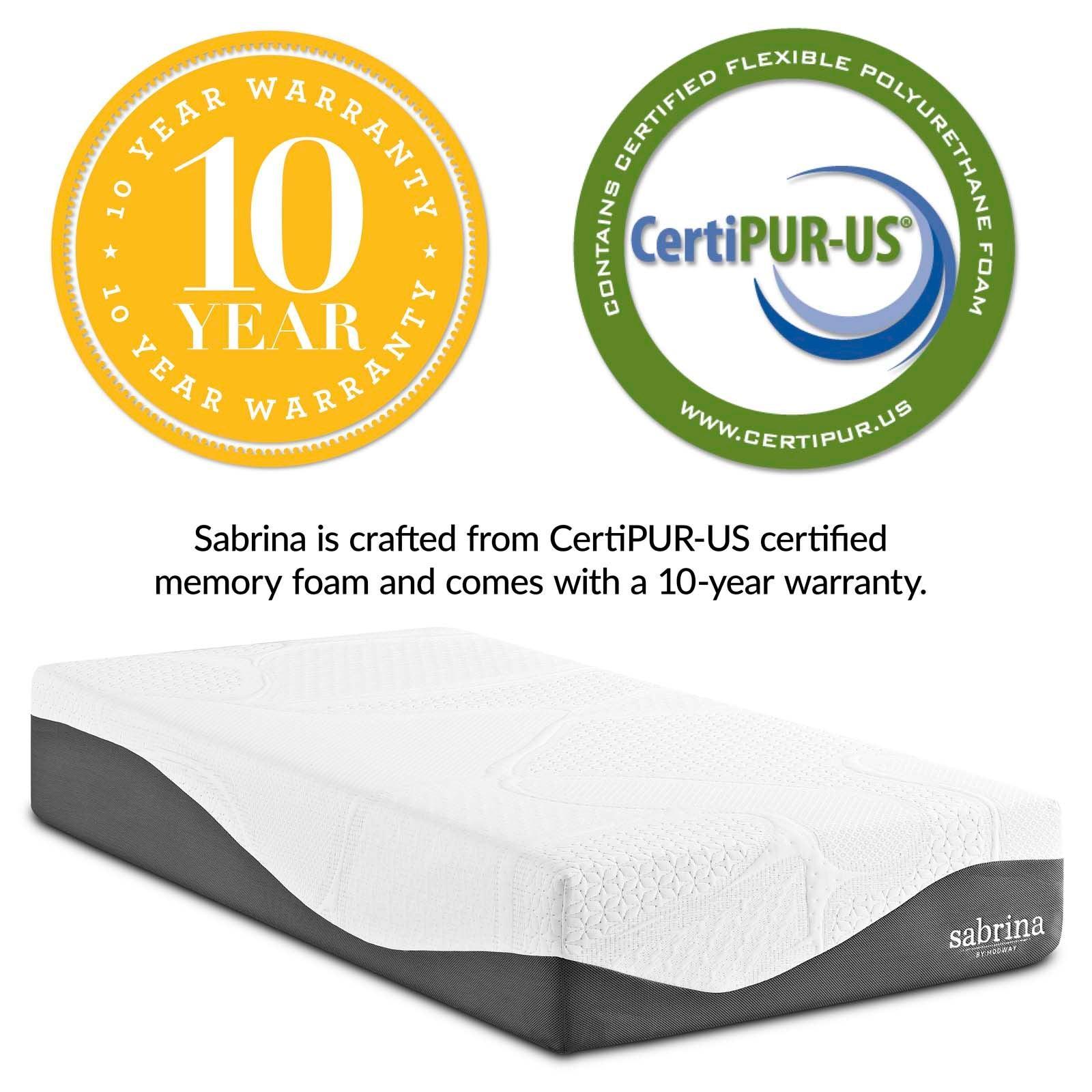Modway Sabrina 12" Twin Memory Foam Mattress FredCo