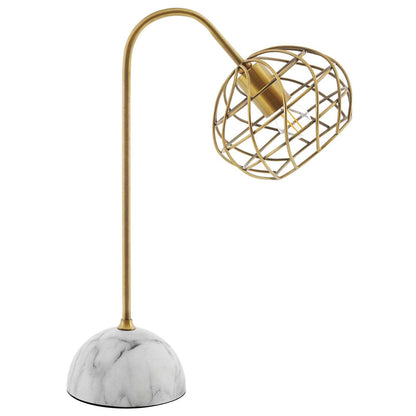 Modway Salient Brass and Faux White Marble Table Lamp FredCo