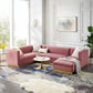 Modway Sanguine 3 Piece Performance Velvet Sectional Sofa Set FredCo