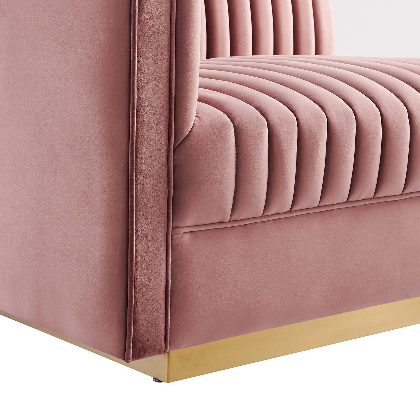 Modway Sanguine Channel Tufted Performance Velvet 3-Seat Modular Sectional Sofa FredCo