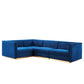 Modway Sanguine Channel Tufted Performance Velvet 4-Piece Left-Facing Modular Sectional Sofa FredCo