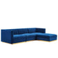 Modway Sanguine Channel Tufted Performance Velvet 4-Piece Modular Sectional Sofa FredCo