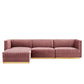 Modway Sanguine Channel Tufted Performance Velvet 4-Piece Modular Sectional Sofa FredCo