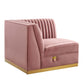 Modway Sanguine Channel Tufted Performance Velvet 4-Piece Right-Facing Modular Sectional Sofa FredCo