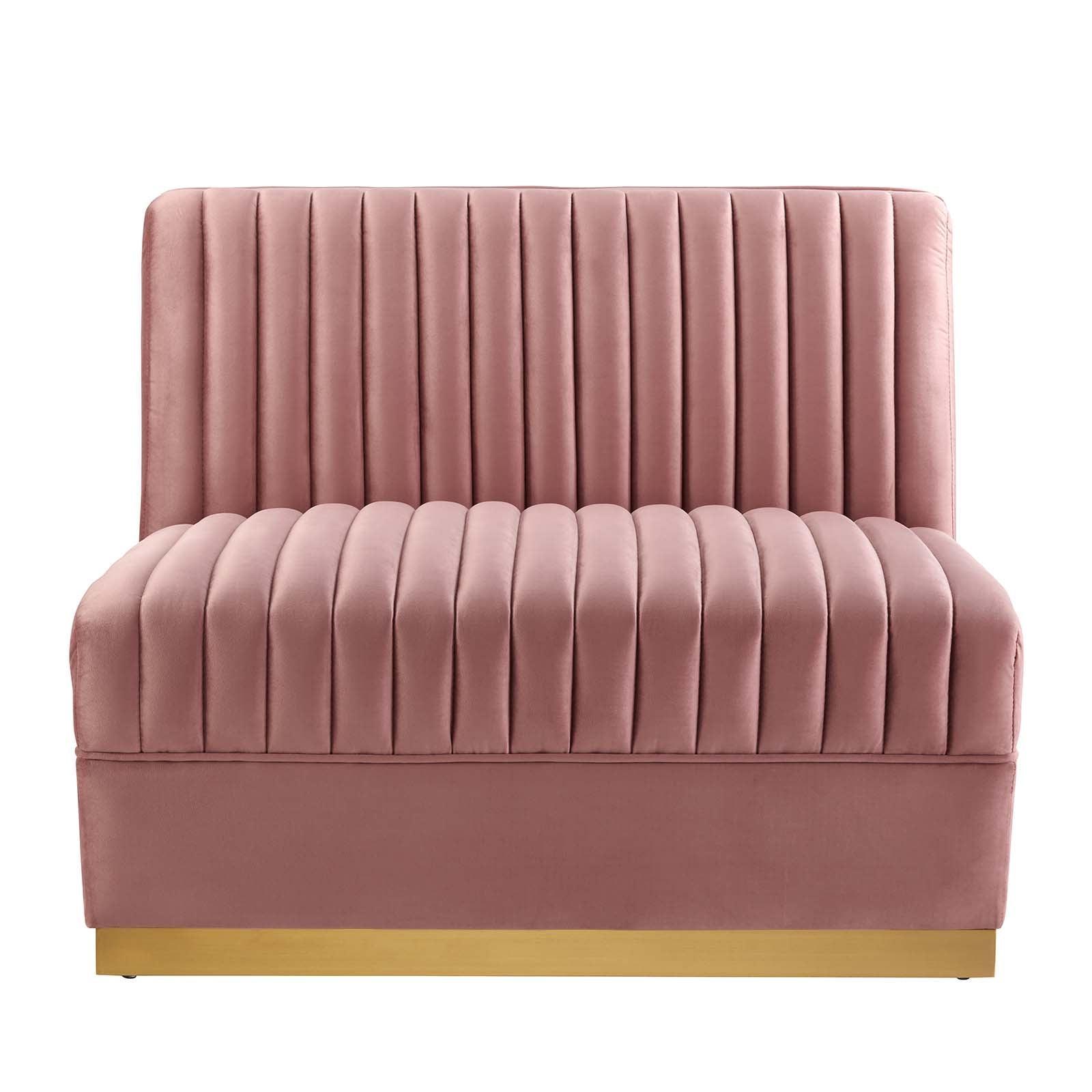 Modway Sanguine Channel Tufted Performance Velvet 4-Seat Modular Sectional Sofa FredCo