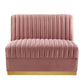 Modway Sanguine Channel Tufted Performance Velvet 4-Seat Modular Sectional Sofa FredCo
