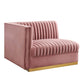 Modway Sanguine Channel Tufted Performance Velvet 4-Seat Modular Sectional Sofa FredCo