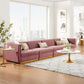 Modway Sanguine Channel Tufted Performance Velvet 4-Seat Modular Sectional Sofa FredCo