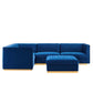 Modway Sanguine Channel Tufted Performance Velvet 5-Piece Left-Facing Modular Sectional Sofa FredCo