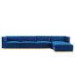 Modway Sanguine Channel Tufted Performance Velvet 5-Piece Modular Sectional Sofa FredCo
