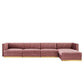 Modway Sanguine Channel Tufted Performance Velvet 5-Piece Modular Sectional Sofa FredCo