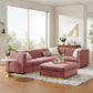 Modway Sanguine Channel Tufted Performance Velvet 5-Piece Right-Facing Modular Sectional Sofa FredCo