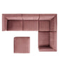 Modway Sanguine Channel Tufted Performance Velvet 5-Piece Right-Facing Modular Sectional Sofa FredCo