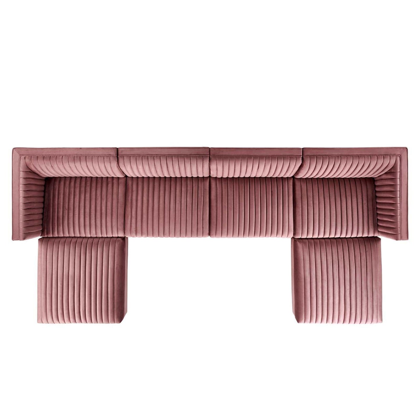 Modway Sanguine Channel Tufted Performance Velvet 6-Piece Modular Sectional Sofa FredCo