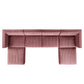Modway Sanguine Channel Tufted Performance Velvet 6-Piece Modular Sectional Sofa FredCo