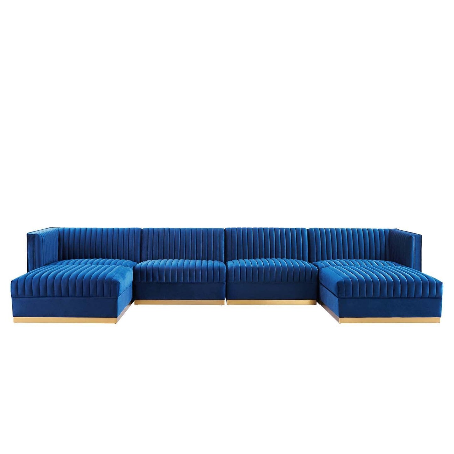 Modway Sanguine Channel Tufted Performance Velvet 6-Piece Modular Sectional Sofa FredCo