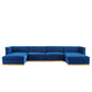 Modway Sanguine Channel Tufted Performance Velvet 6-Piece Modular Sectional Sofa FredCo