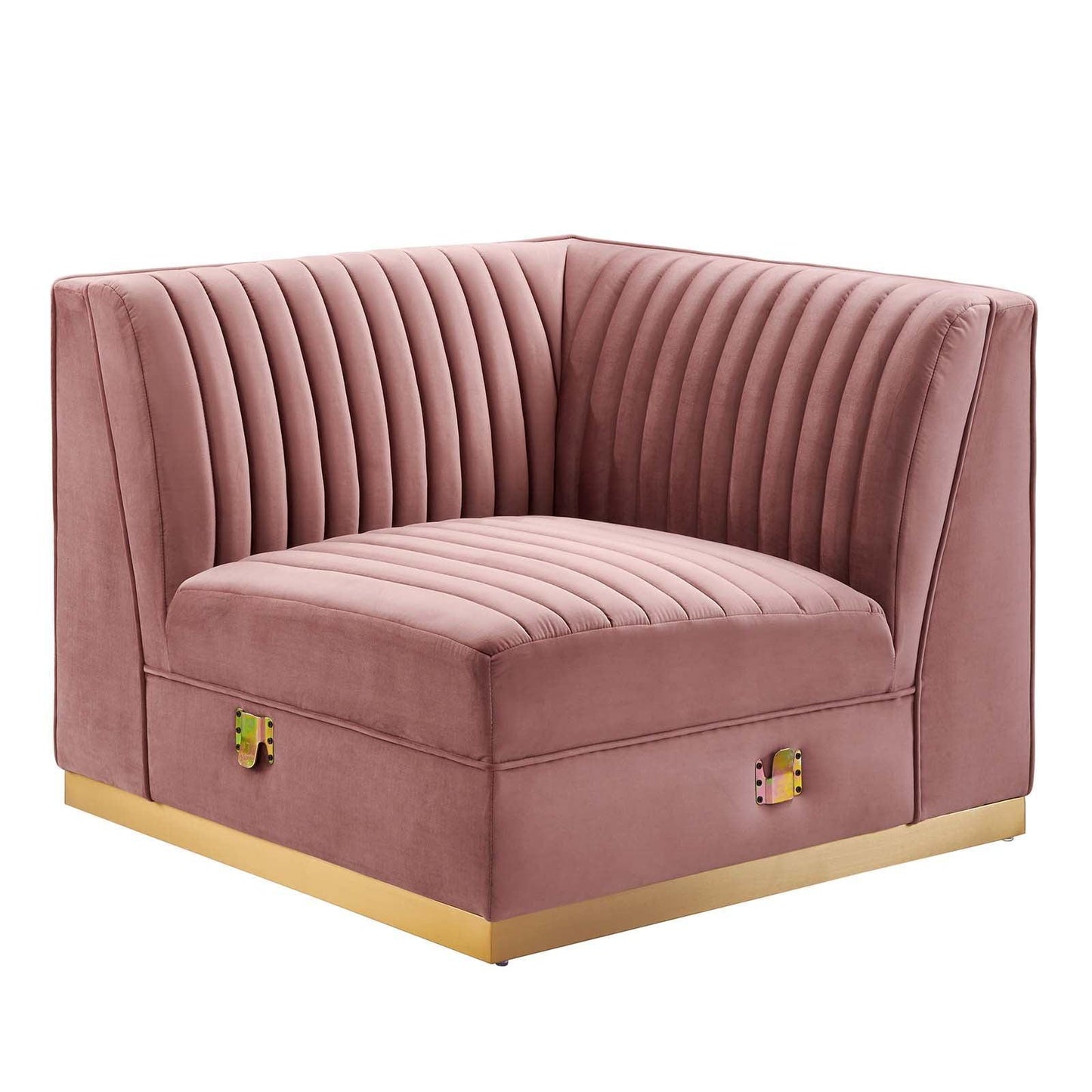 Modway Sanguine Channel Tufted Performance Velvet 7-Piece Right-Facing Modular Sectional Sofa FredCo