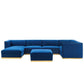 Modway Sanguine Channel Tufted Performance Velvet 7-Piece Right-Facing Modular Sectional Sofa FredCo