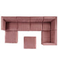 Modway Sanguine Channel Tufted Performance Velvet 7-Piece Right-Facing Modular Sectional Sofa FredCo