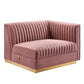 Modway Sanguine Channel Tufted Performance Velvet 7-Piece Right-Facing Modular Sectional Sofa FredCo
