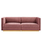 Modway Sanguine Channel Tufted Performance Velvet Modular Sectional Sofa Loveseat FredCo