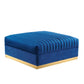 Modway Sanguine Channel Tufted Performance Velvet Modular Sectional Sofa Ottoman FredCo