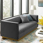 Modway Sanguine Vertical Channel Tufted Performance Velvet Sofa FredCo