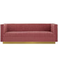 Modway Sanguine Vertical Channel Tufted Performance Velvet Sofa FredCo