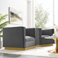 Modway Sanguine Vertical Channel Tufted Upholstered Performance Velvet Armchair Set of 2 FredCo